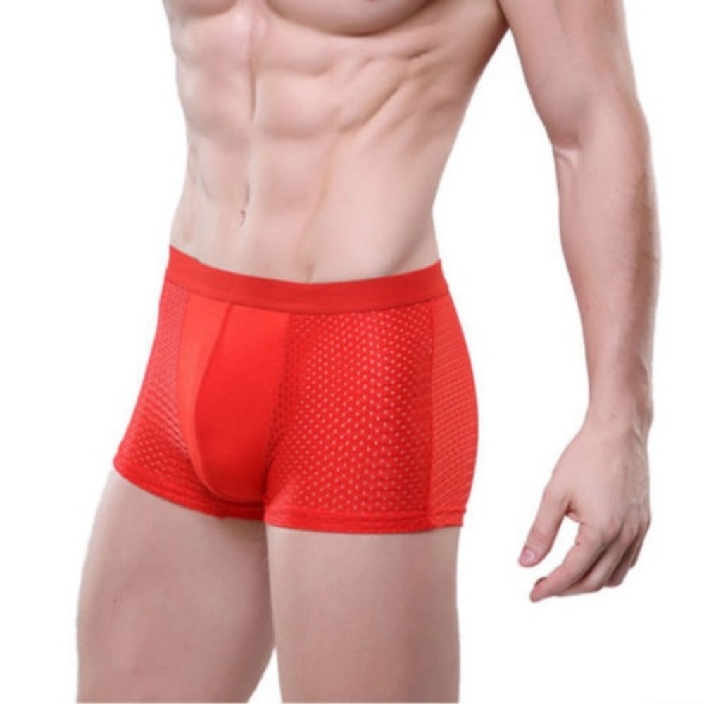 Red Lightweight Silky Breathable Boxer Briefs - Picture 2 of 6
